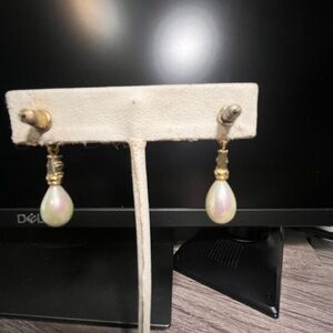 BRIDAL EARRING VINTAGE FAUX PEARL. MONET